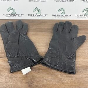 Fownes Genuine Leather Gloves Black Lined Size 7 1/2 WomenS
